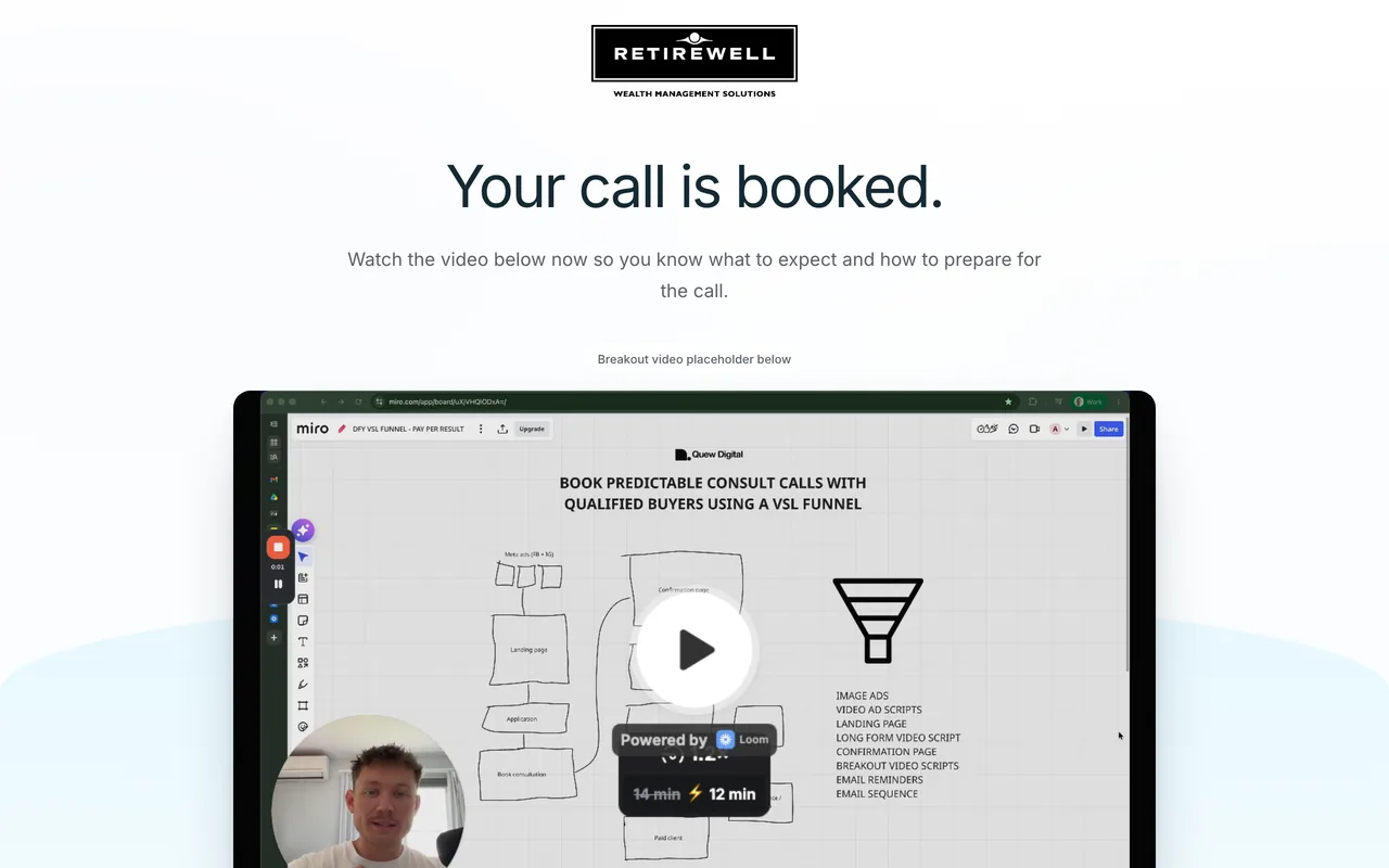 Confirmation page preview